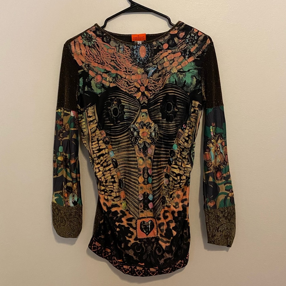 Christian Lacroix Y2K collage top vintage 90’s